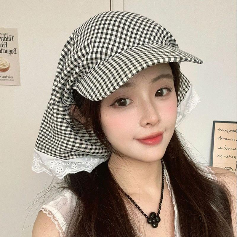 Street Fashion Hats - Womens Korean Headscarf Cap with Strap