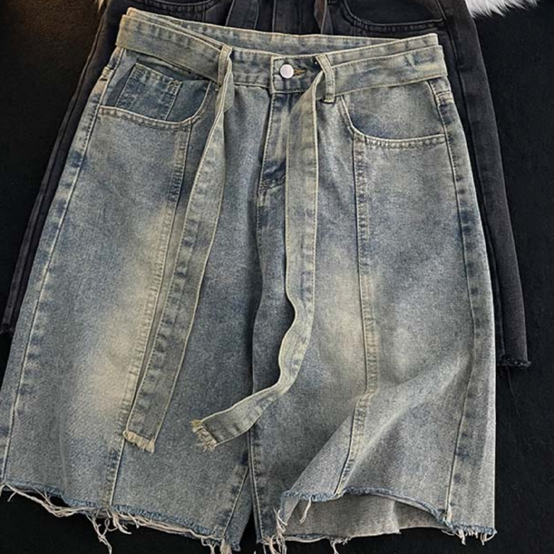Summer Thin Fringed Denim Shor - مراجعة Street Fashion In Japanese وسعره