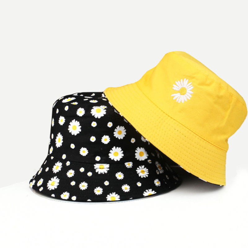 Summer Daisy Double-Sided  Buc - مراجعة Bucket Hat Embroidered وسعره