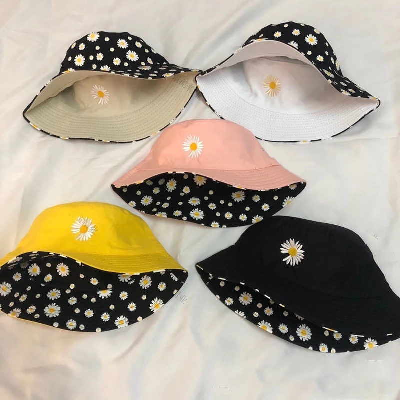 Summer Daisy Double-Sided  Buc - مراجعة Bucket Hat Embroidered وسعره