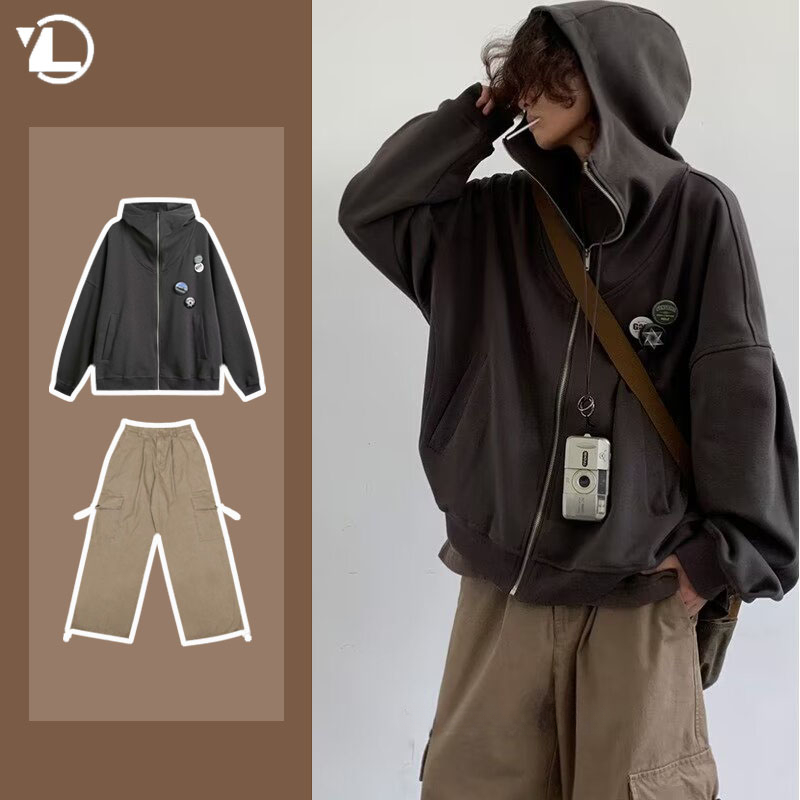 Autumn College Casual Set Men  - مراجعة Street Fashion In Japanese وسعره