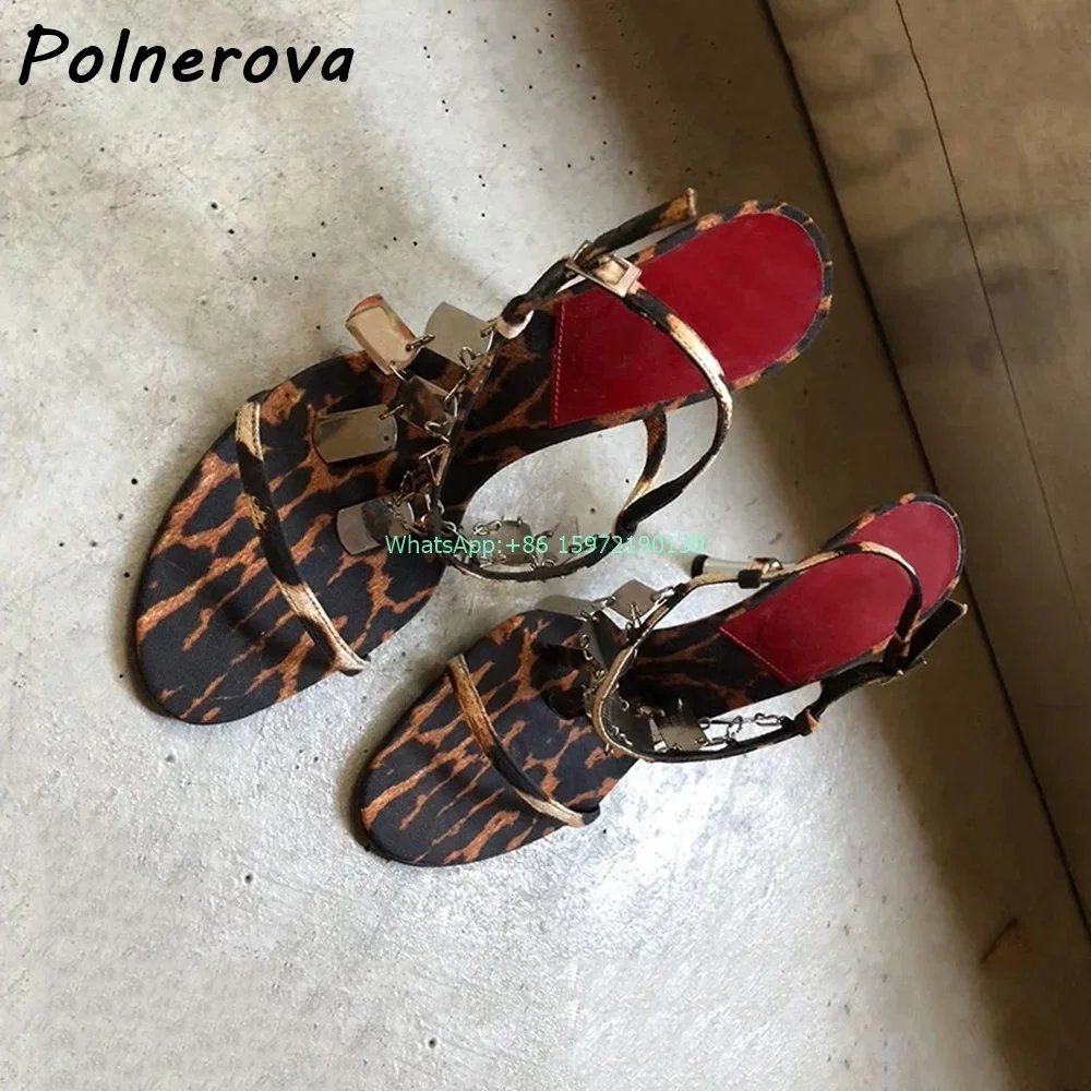 Leopard Metal Fringe Sandals R - مراجعة Street Fashion Runway وسعره