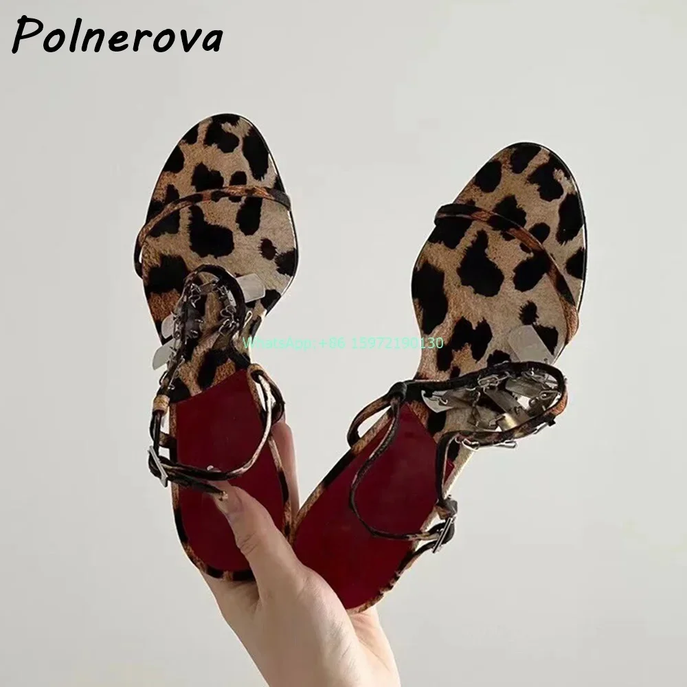 Leopard Metal Fringe Sandals R - مراجعة Street Fashion Runway وسعره