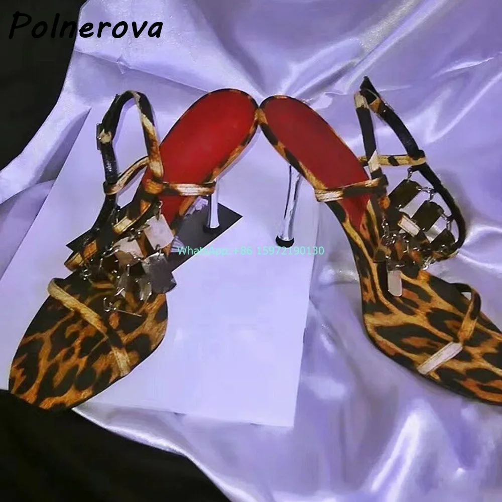 Leopard Metal Fringe Sandals R - مراجعة Street Fashion Runway وسعره