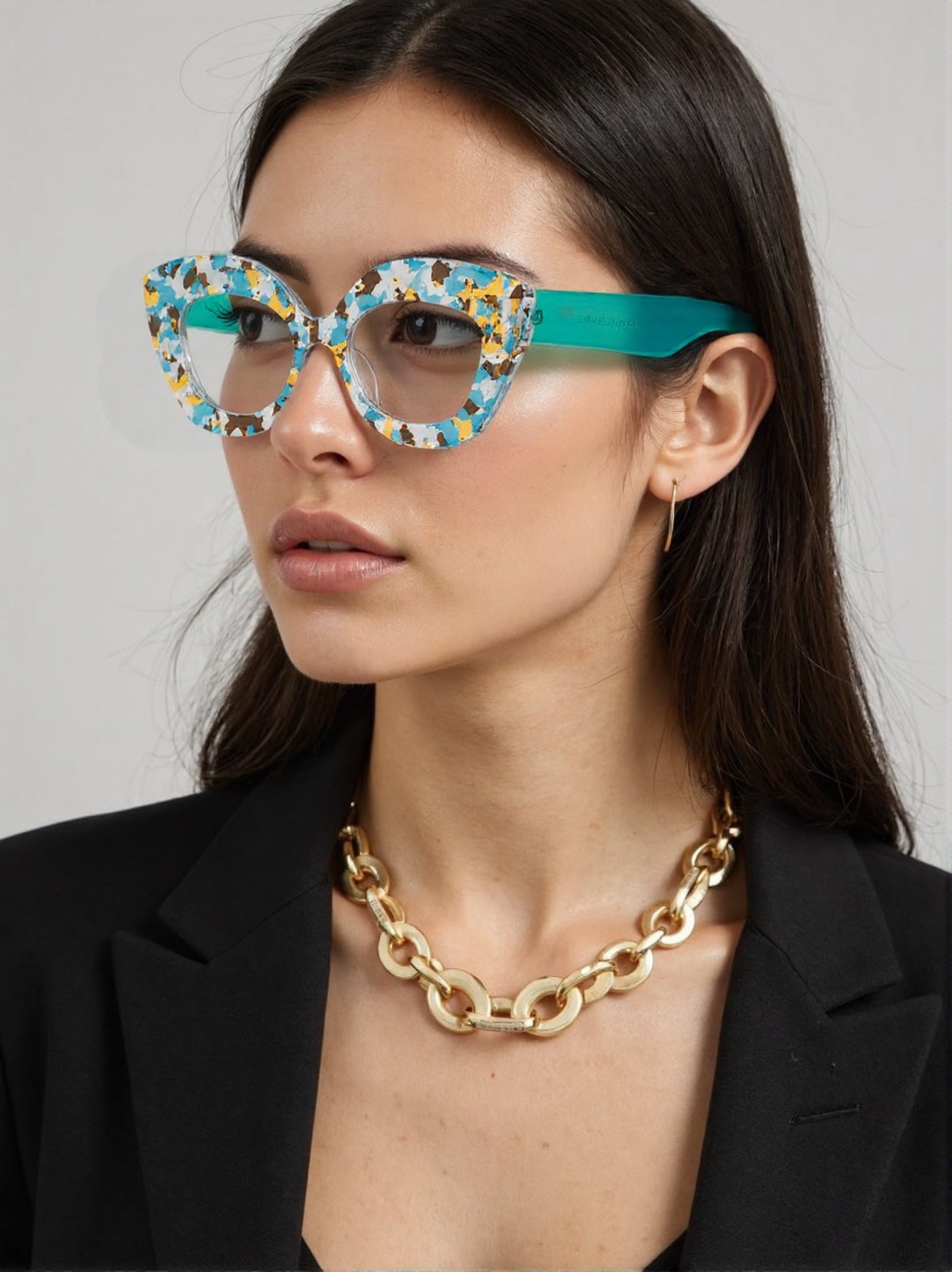 Large Frame Cat-Eye Floral Gla - مراجعة Street Fashion Runway وسعره
