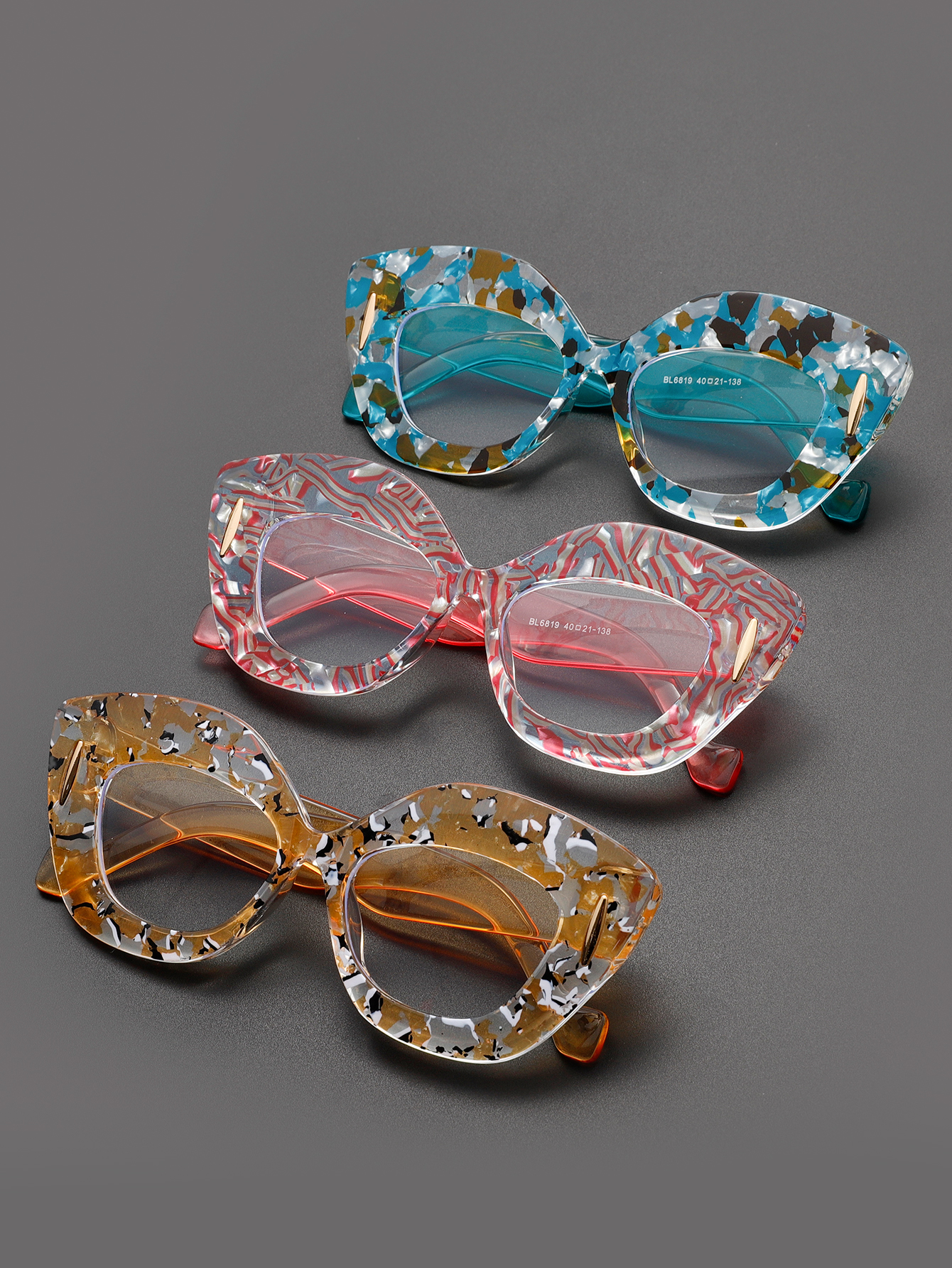 Large Frame Cat-Eye Floral Gla - مراجعة Street Fashion Runway وسعره