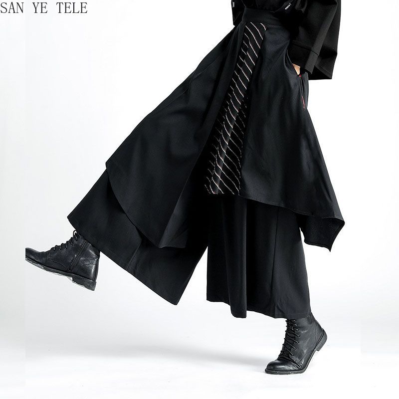 Men Black Irregular Pants Japa - مراجعة Street Fashion In Japanese وسعره