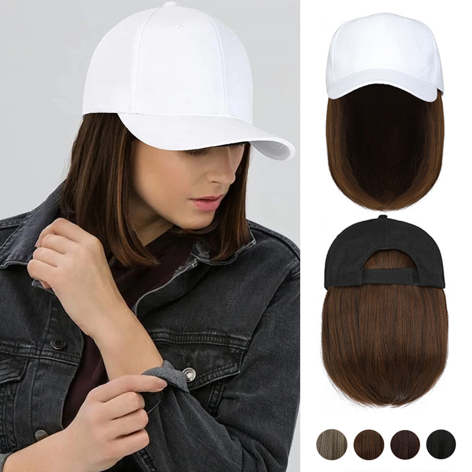 Short Straight synthetic Wigs  - مراجعة Street Fashion Hats وسعره