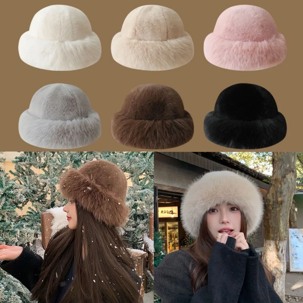 Women's Fluffy Fur Bucket Hat  - مراجعة Bucket Hat Embroidered وسعره