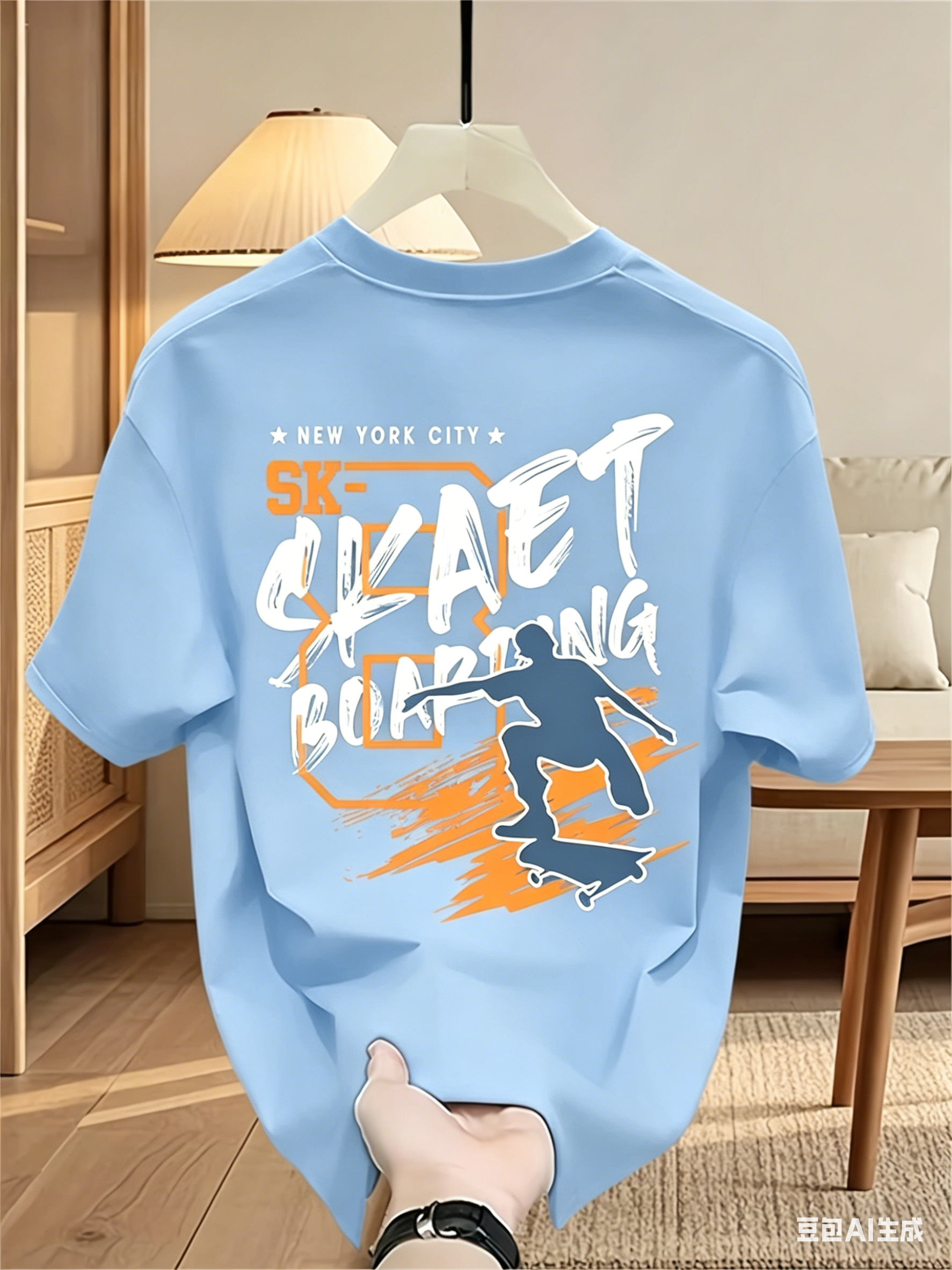 Blu Graphic Tee Men's Summer 1 - مراجعة Street Fashion In Japanese وسعره