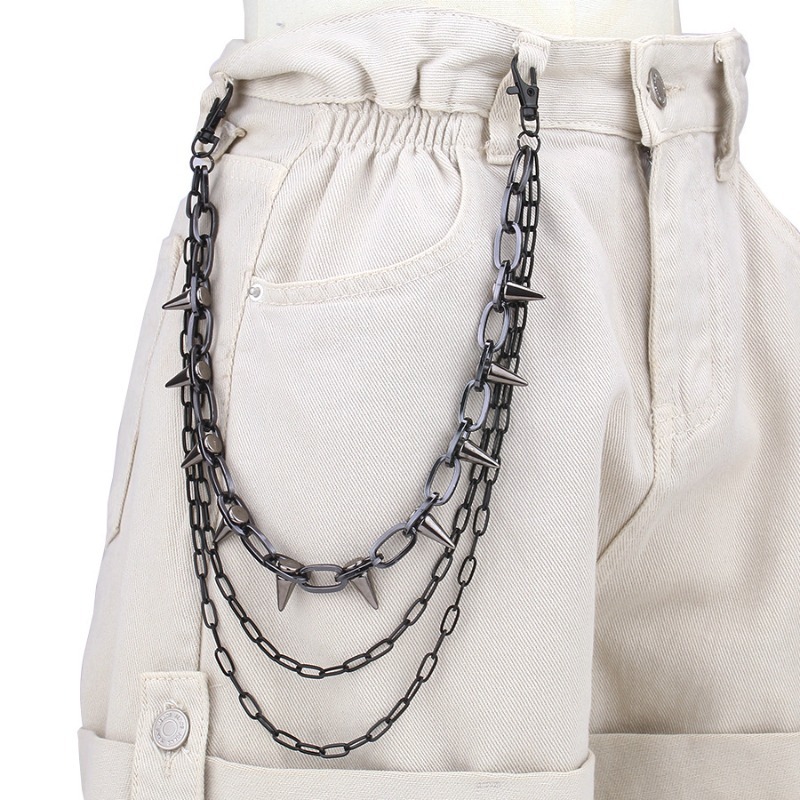 Hip Hop Punk Rock Metal Pants  - مراجعة Street Fashion Jewelry وسعره