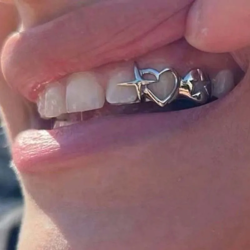 Punk Hip Hop Hollow Heart Teet - مراجعة Street Fashion Jewelry وسعره
