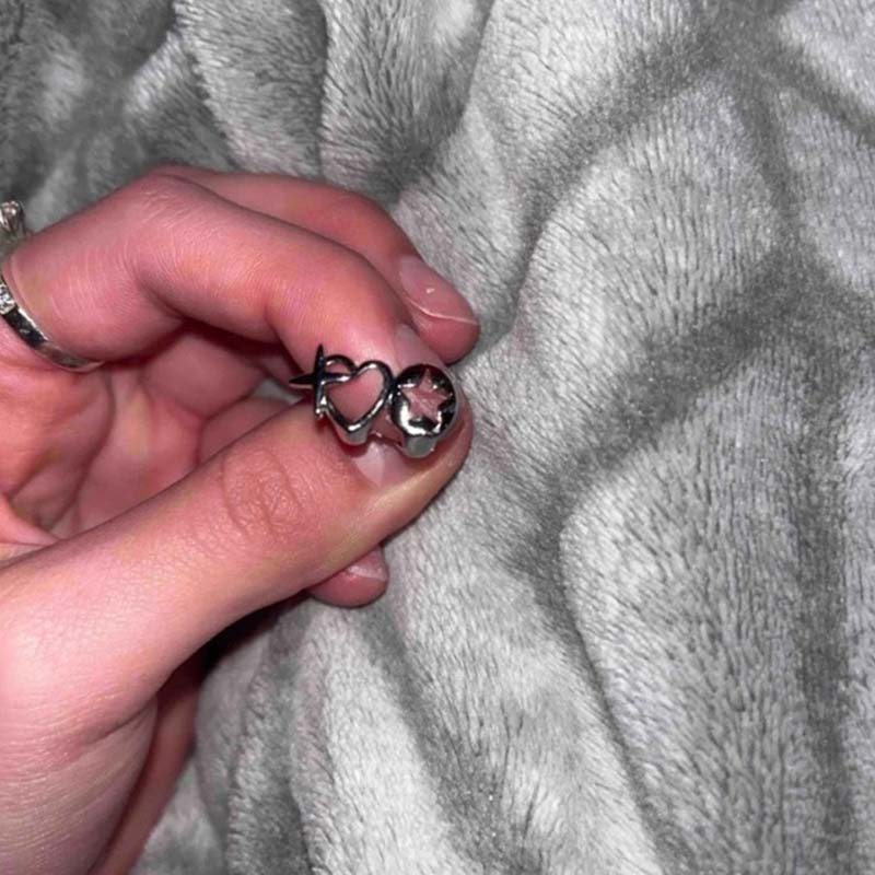 Punk Hip Hop Hollow Heart Teet - مراجعة Street Fashion Jewelry وسعره