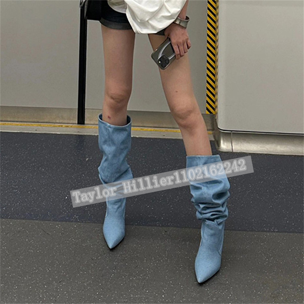 Springtime Blue Denim Pleated  - مراجعة Street Fashion Runway وسعره