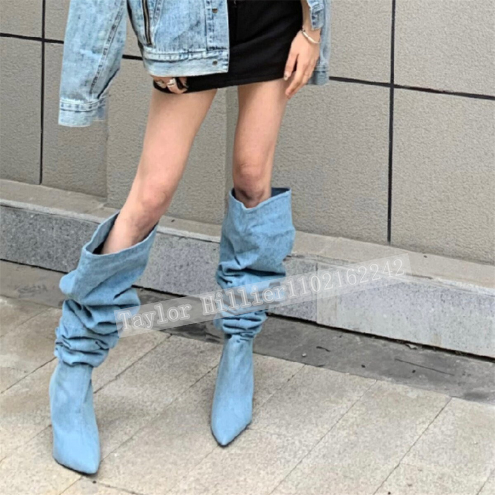 Springtime Blue Denim Pleated  - مراجعة Street Fashion Runway وسعره