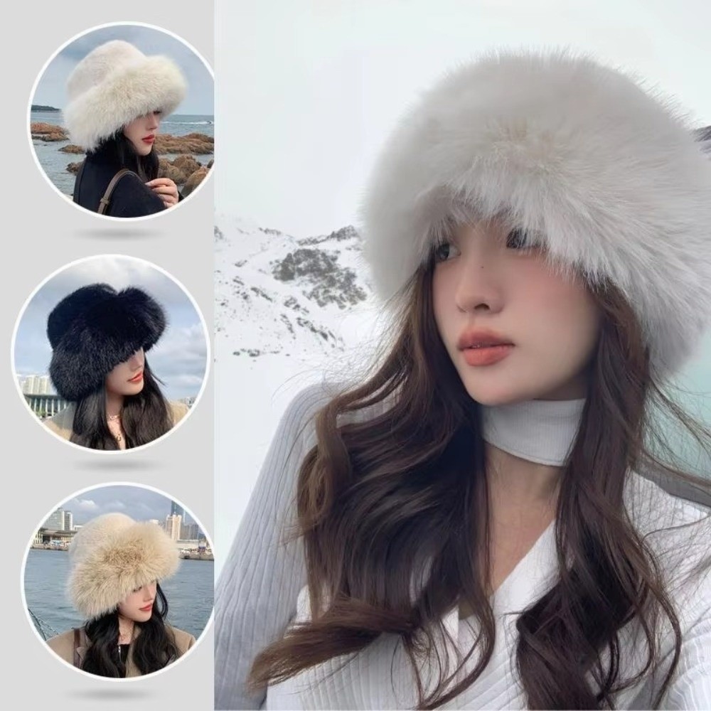 New Fluffy Fur Winter Hat Soli - مراجعة Bucket Hat Embroidered وسعره