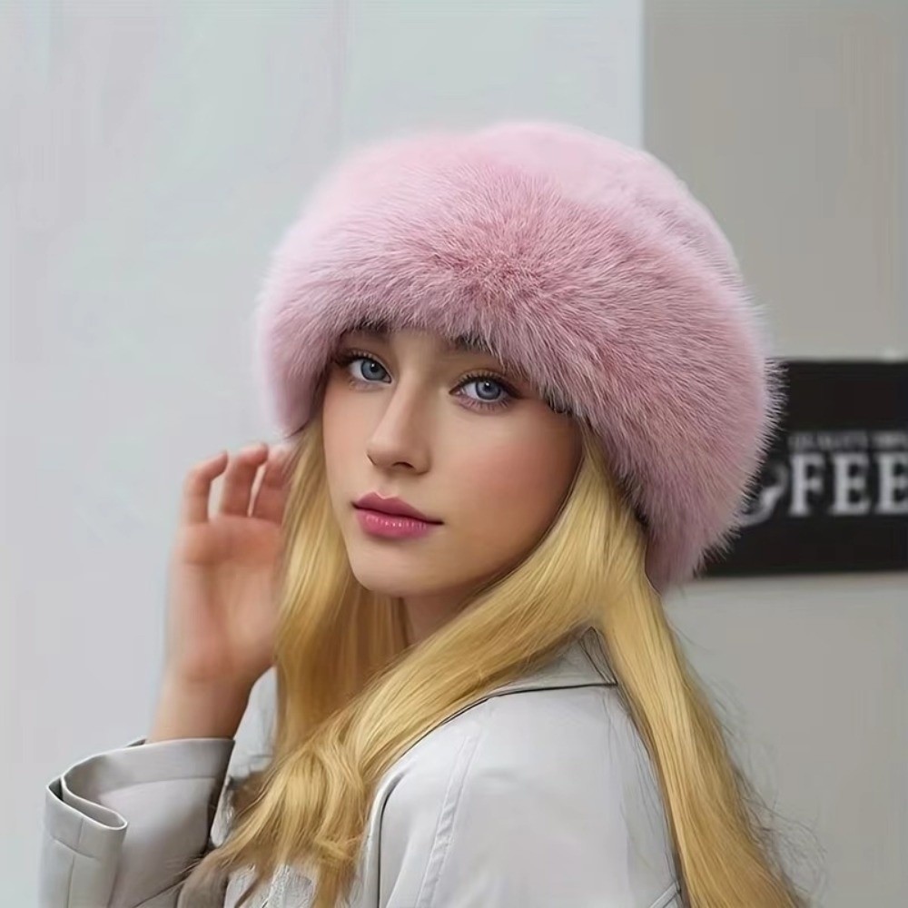 New Fluffy Fur Winter Hat Soli - مراجعة Bucket Hat Embroidered وسعره