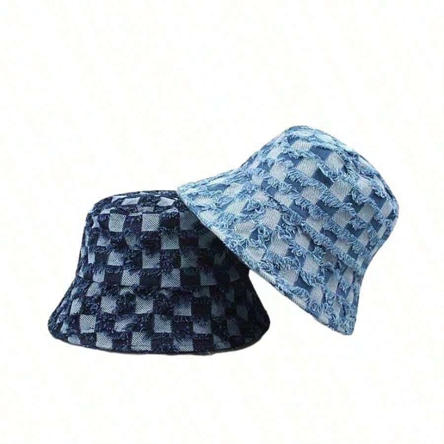 Fashionable Plaid Bucket Hat F - مراجعة Street Fashion Hats وسعره