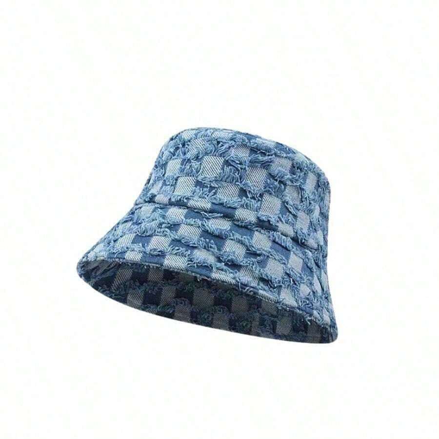 Fashionable Plaid Bucket Hat F - مراجعة Street Fashion Hats وسعره