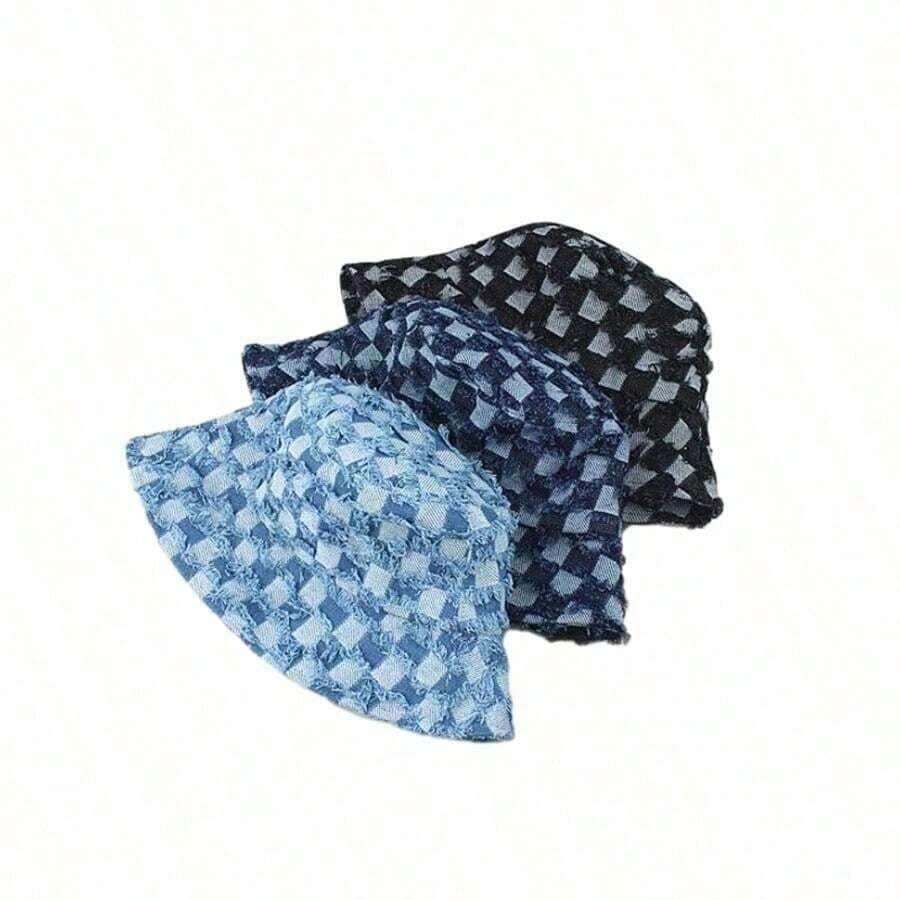 Fashionable Plaid Bucket Hat F - مراجعة Street Fashion Hats وسعره