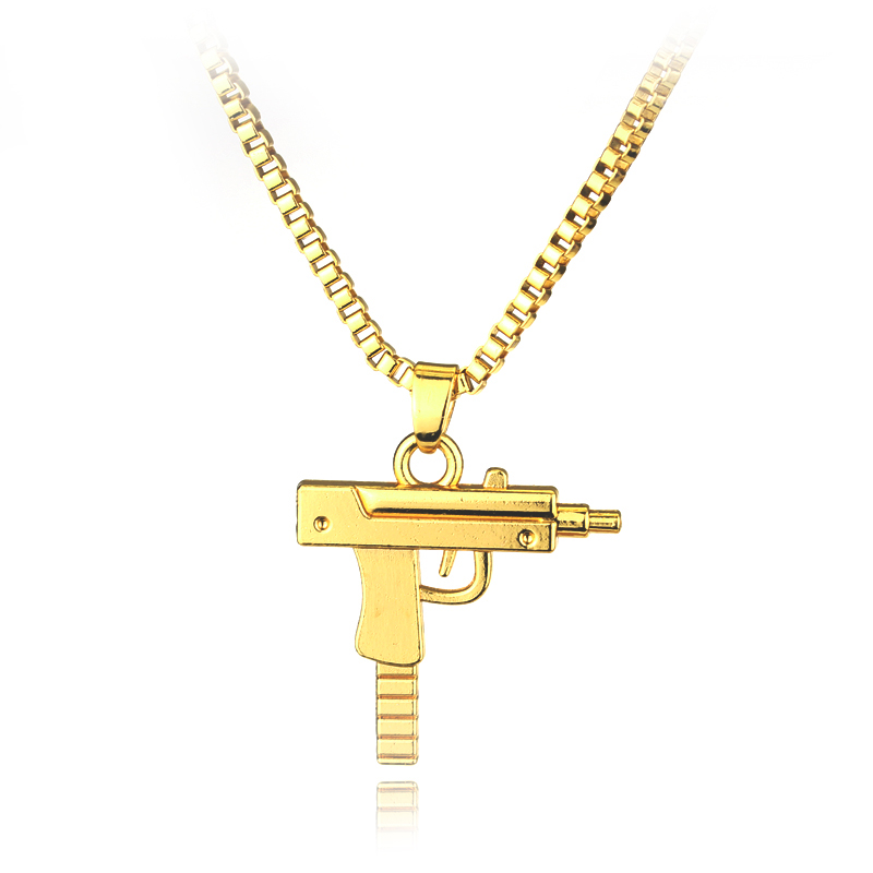 Trendy Uzi Gun Shaped Pendant  - مراجعة Street Fashion Jewelry وسعره