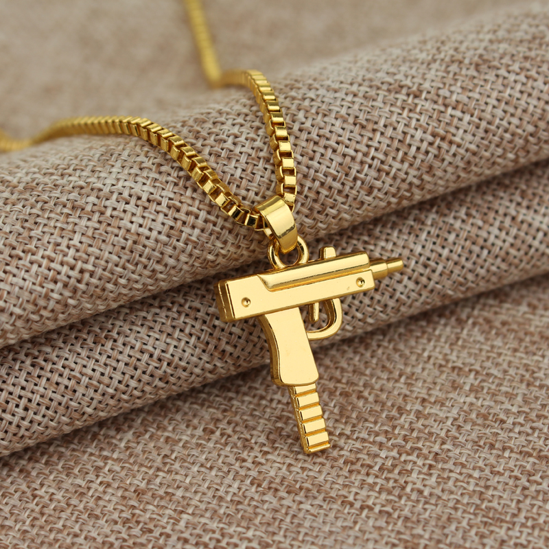 Trendy Uzi Gun Shaped Pendant  - مراجعة Street Fashion Jewelry وسعره