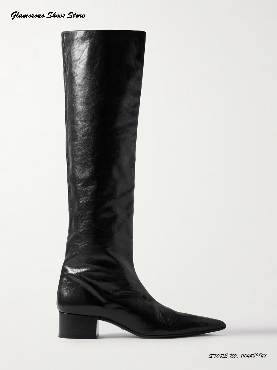 Crinkled-leather Over-the-knee - مراجعة Street Fashion Runway وسعره