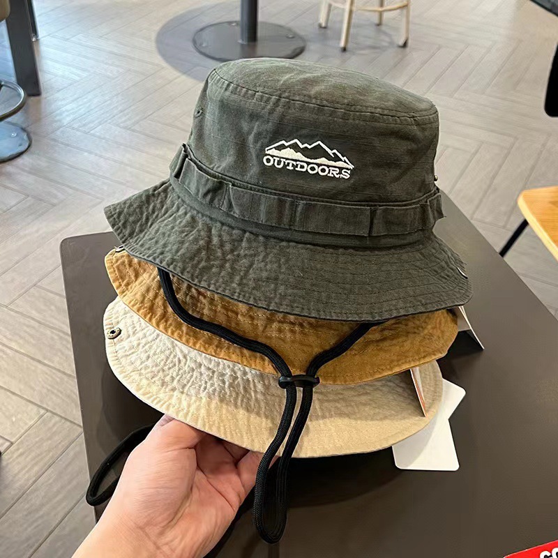 1pc Spring/Summer Retro Sun Ha - مراجعة Bucket Hat Embroidered وسعره