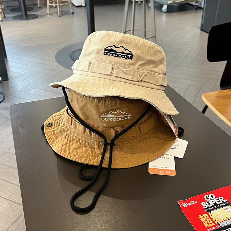 1pc Spring/Summer Retro Sun Ha - مراجعة Bucket Hat Embroidered وسعره