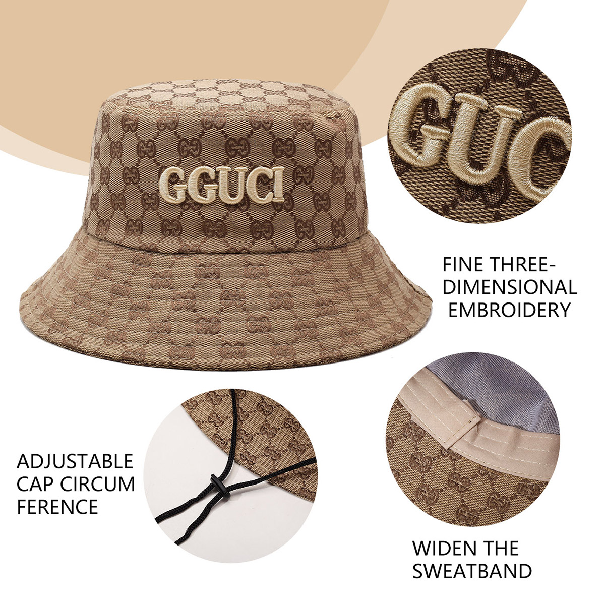 Unisex Black and White Embroid - مراجعة Bucket Hat Embroidered وسعره